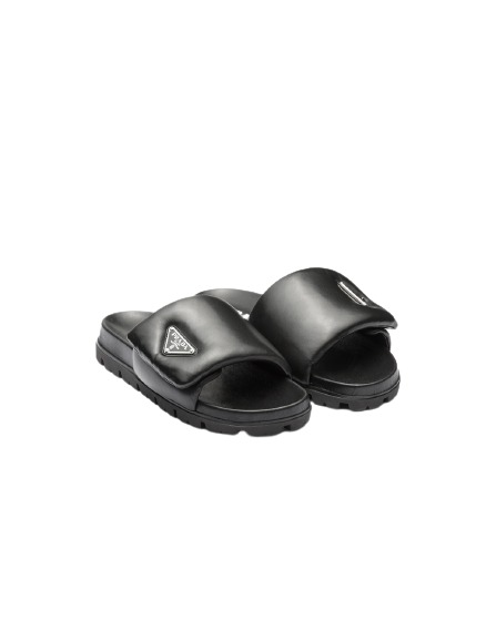 Prada Soft Padded Nappa Leather Slides