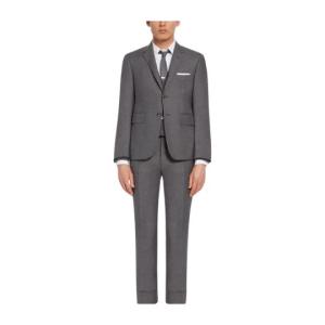 MEDIUM GRAY SUPER 120 COUNT WOOL TWILL SUIT