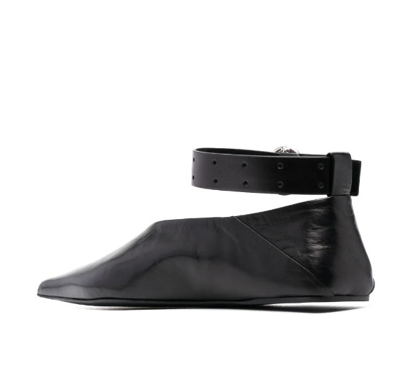 Ankle strap ballet flat shoes