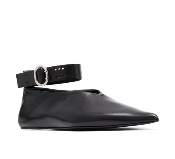 Ankle strap ballet flat shoes