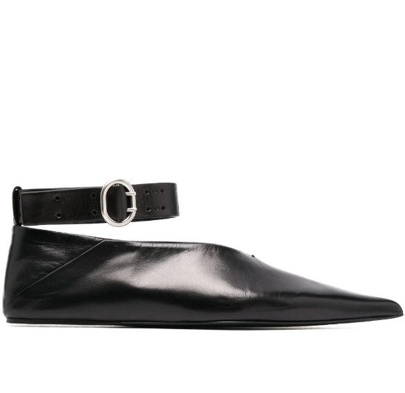Ankle strap ballet flat shoes