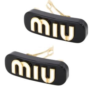 BLACK metal hair clip MIUMIU
