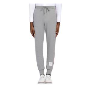 LIGHT GRAY LOOPBACK JERSEY VERTICAL STRIPE SWEATPANTS