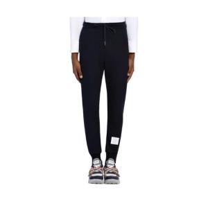 NAVY LOOPBACK JERSEY VERTICAL STRIPE SWEATPANTS