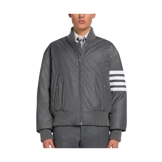 POLY TWILL 4-BAR OVERSIZED BLOUSON JACKET
