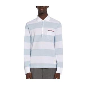 RUGBY STRIPE PIQUE LONG SLEEVE POCKET POLO