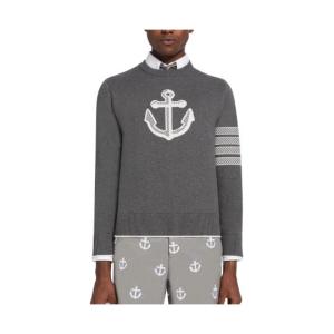 ANCHOR JACQUARD 4-BAR CREW NECK PULLOVER