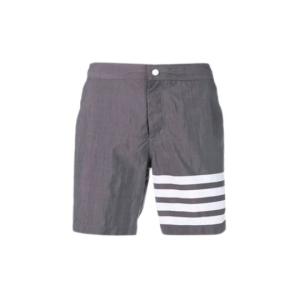 Thom Browne Solid Swim Tech 4-Bar Shorts Medium Gray