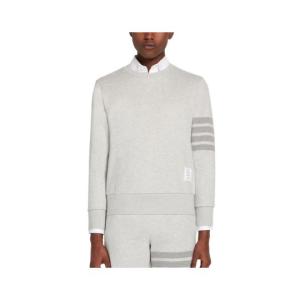 PASTEL GREY LOOPBACK TERRY TONAL 4-BAR RELAXED FIT CREW NECK SWEATSHIRT GREY