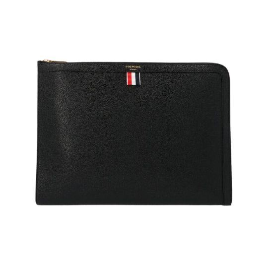 PEBBLED LEATHER DOCUMENT GUSSET FOLIO