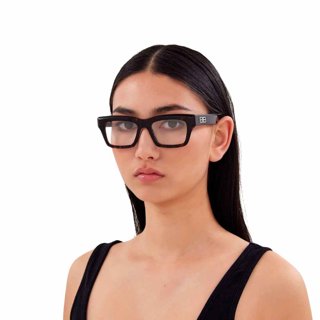 BALENCIAGA Logo-Temple Square Frame Glasses