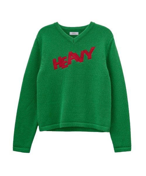 Men's Heavy V Neck Knit - Green