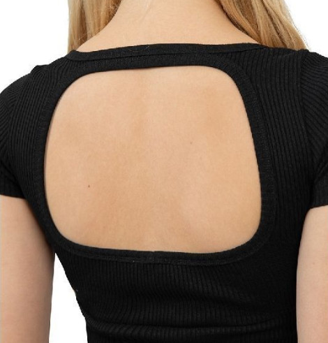 Back cutout square neck crop top