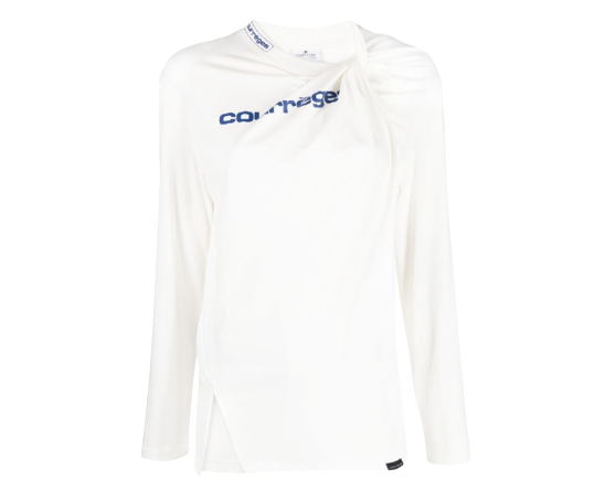 Logo twist cutout long sleeve top