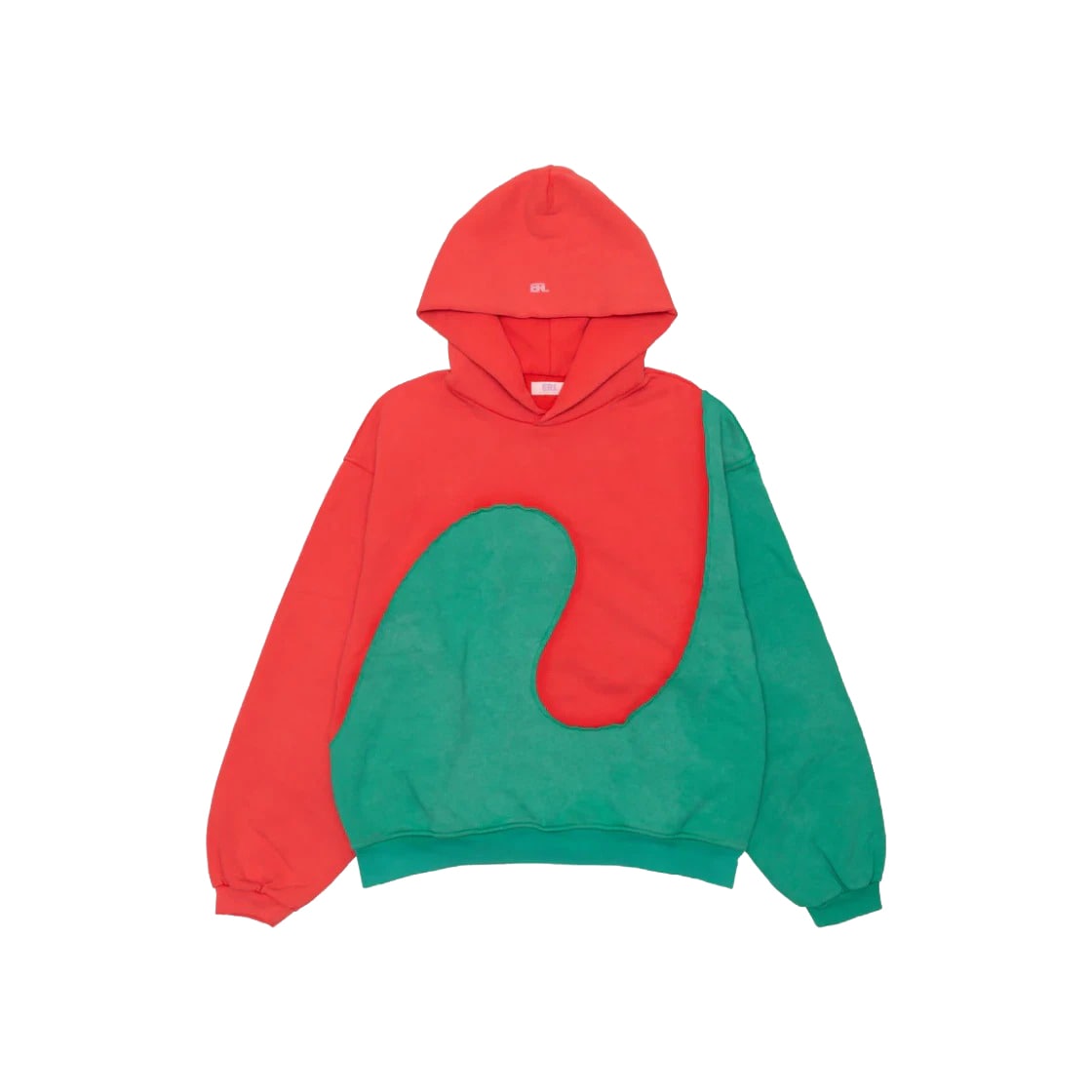 ERL Swirl Fleece Hoodie Red Green