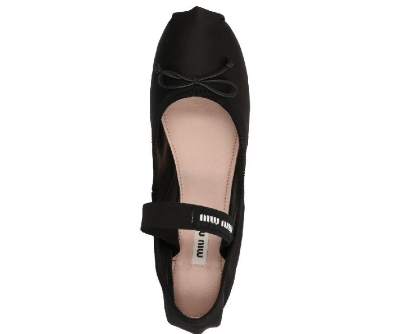 Logo Satin Ballerina Flats