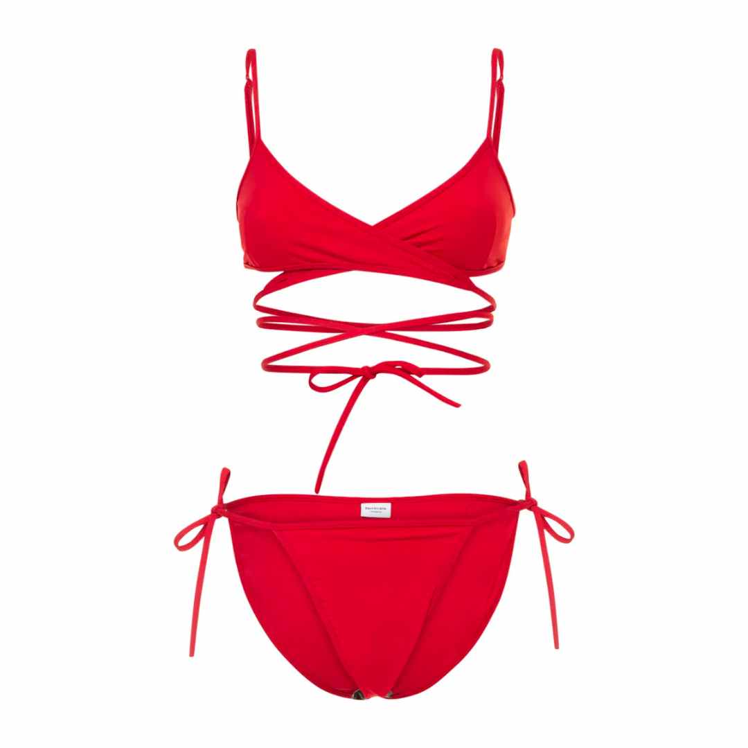 Balenciaga Wrap-Around Nylon Bikini 