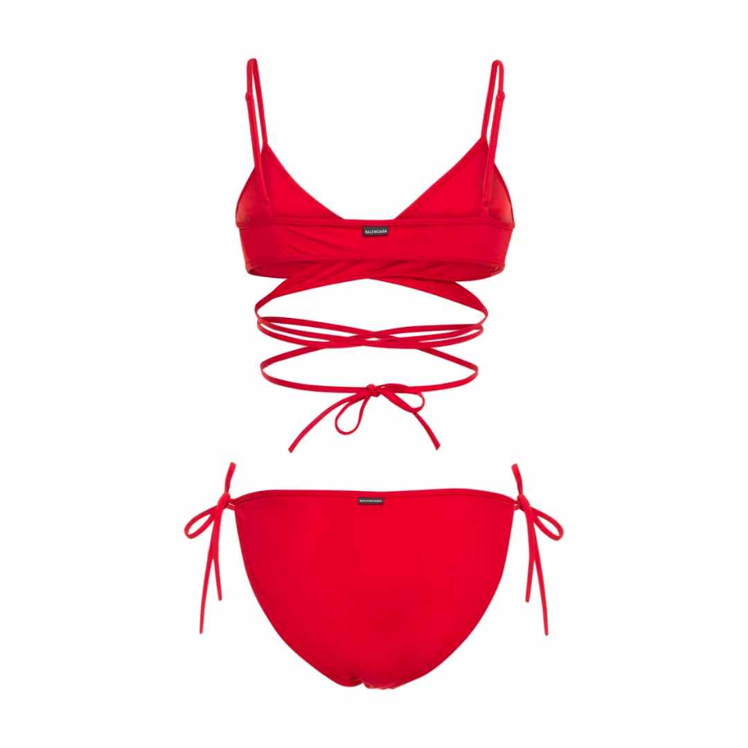 Balenciaga Wrap-Around Nylon Bikini 