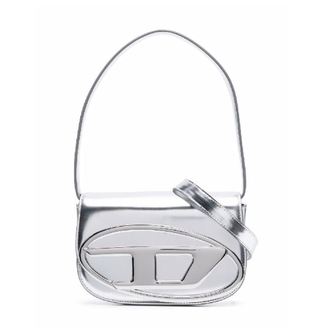 1DR Logo Metallic Leather Shoulder Bag