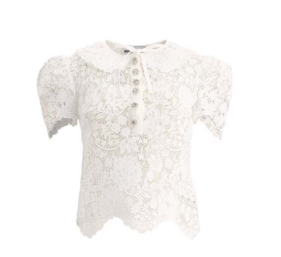 Cord lace collar blouse