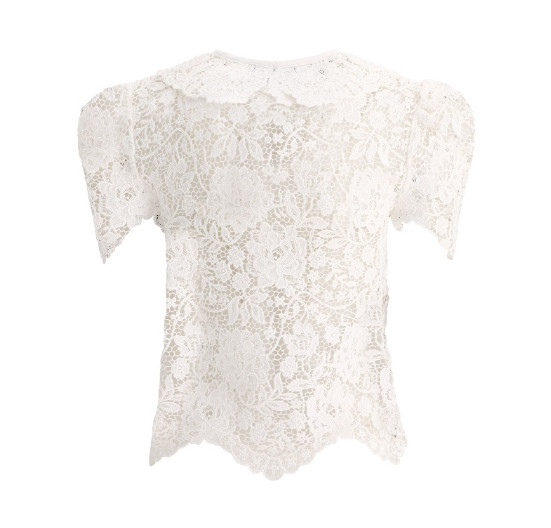 Cord lace collar blouse