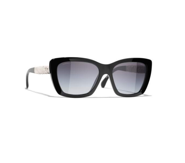 Logo ruched temple square sunglasses