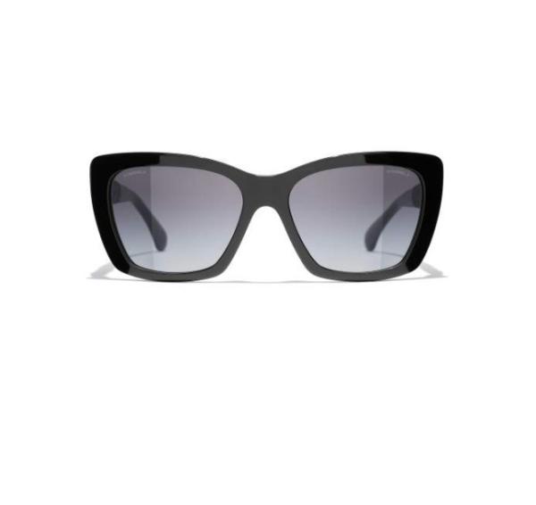 Logo ruched temple square sunglasses