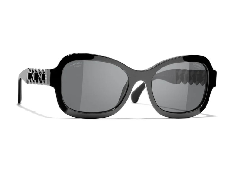 Logo chain temple sunglasses