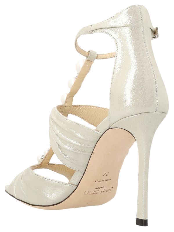 AURA pearl embellished sandal heels