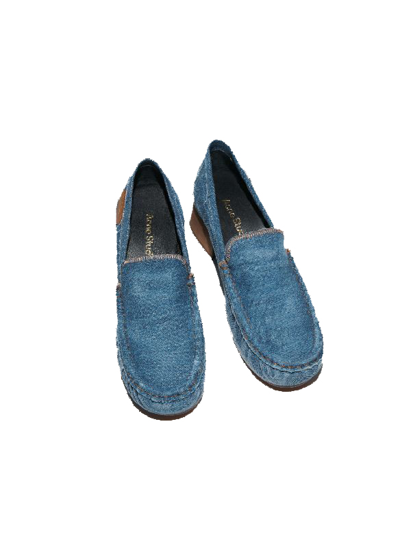 heeled denim loafers