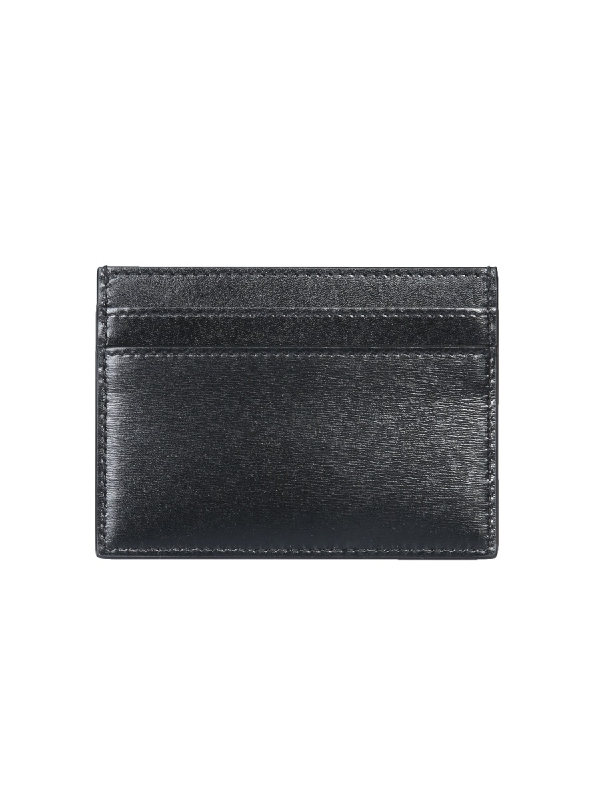 Metal Monogram Leather Card Holder