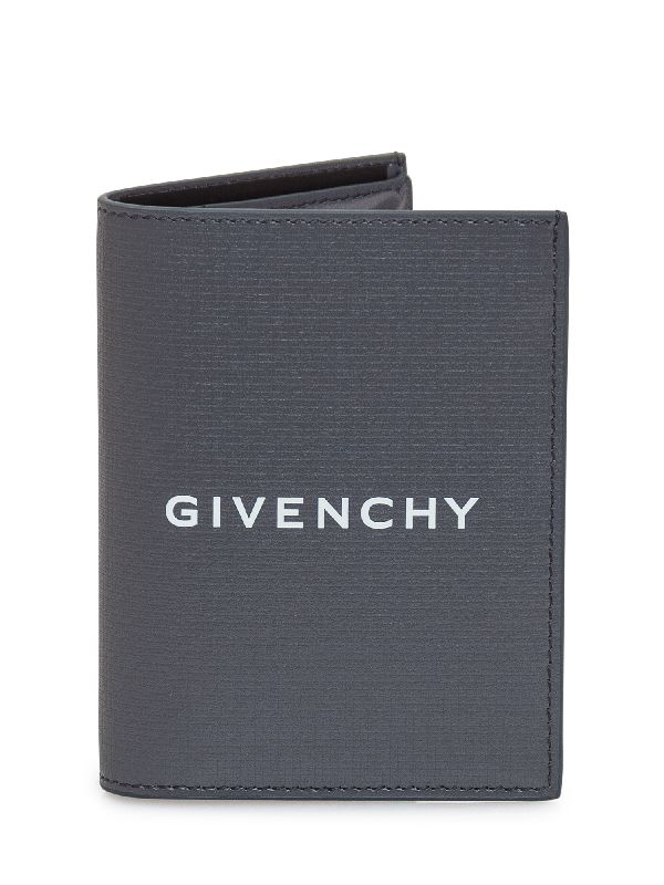 Logo Print Leather Fold Wallet