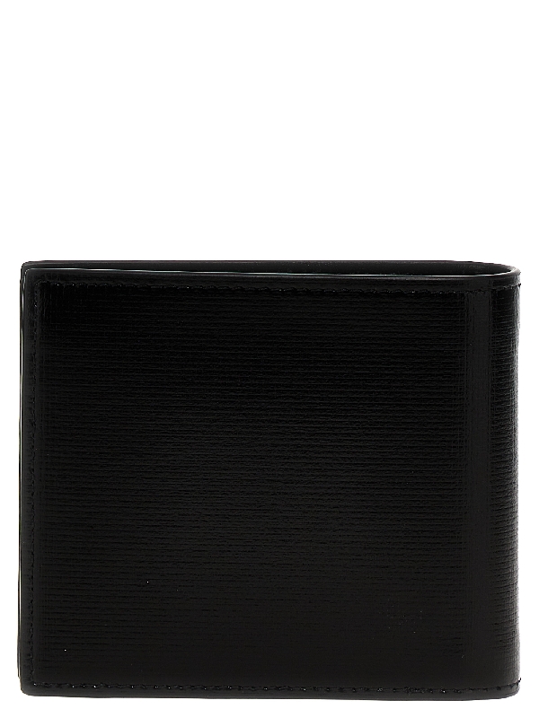 logo leather bifold wallet Black