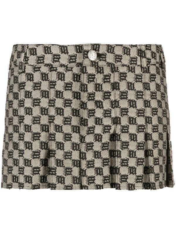 MISBHV Jacquard Canvas Monogram School Mini Skirt