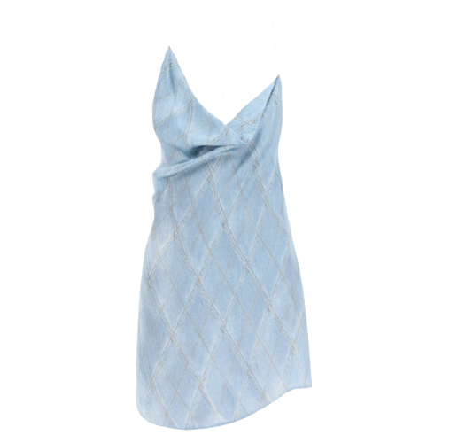 Draped satin slip dress