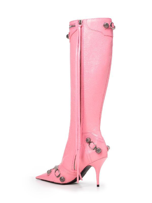 Kagol pointed toe lambskin boot heels