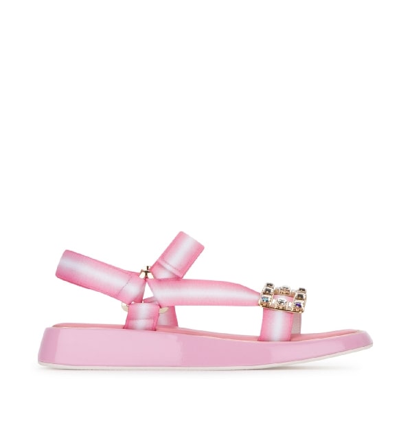 TREKKY CRYSTAL BUCKLE SANDALS