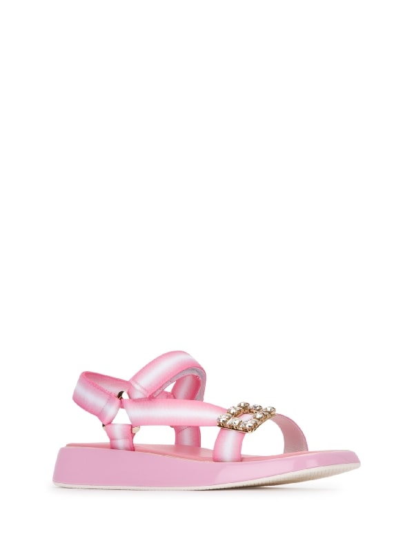 TREKKY CRYSTAL BUCKLE SANDALS