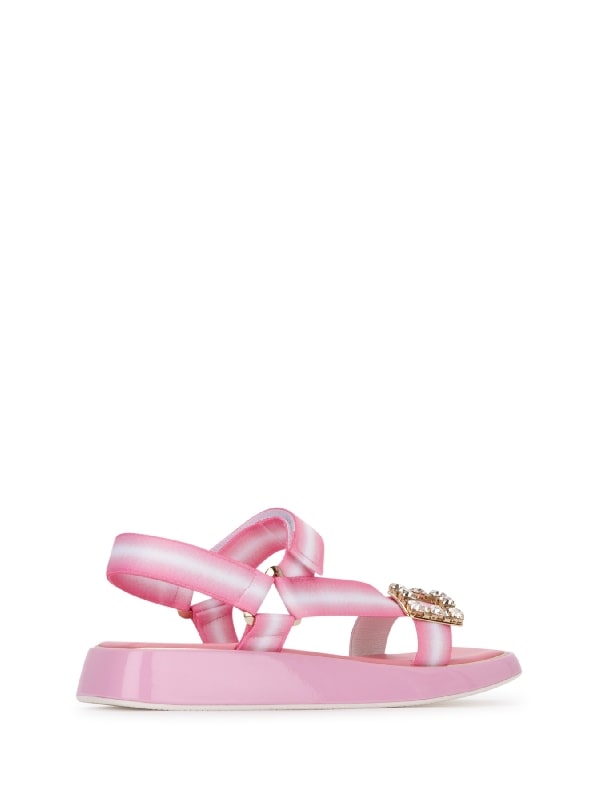 TREKKY CRYSTAL BUCKLE SANDALS