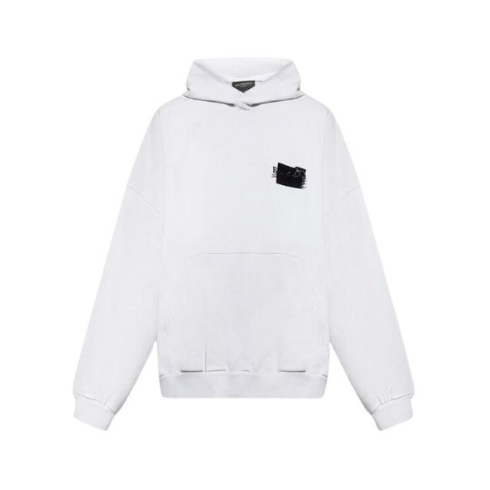 logo tape hooded sweatshirt