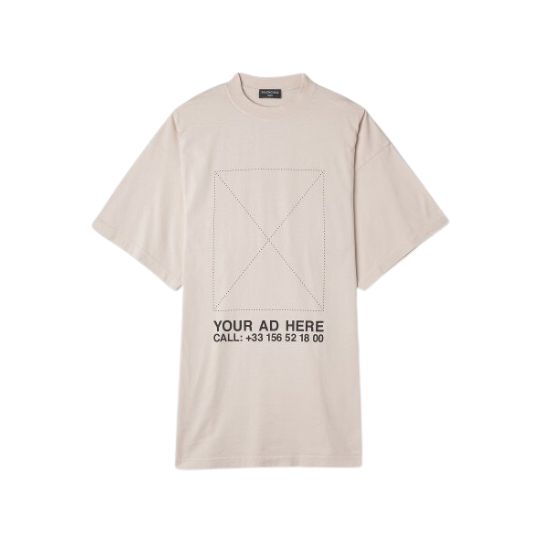 Men's Oversized Logo T-Shirt - Light Beige