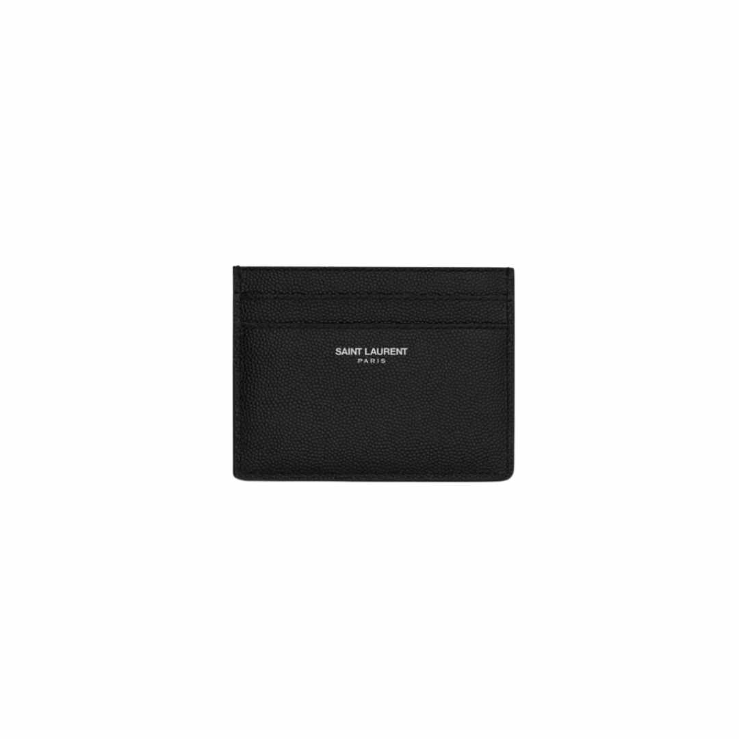 Common Embo Leather Credit Card Holder - Black
