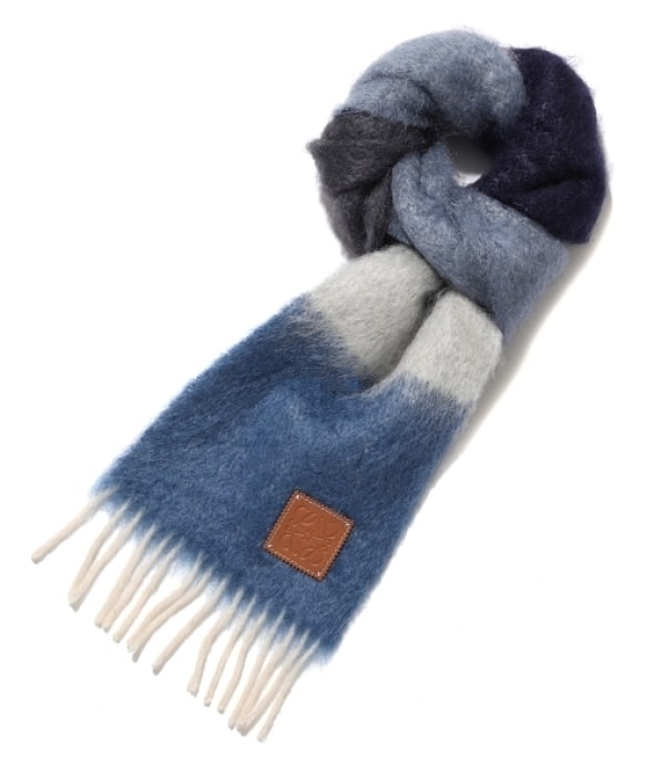 Stripe scarf in mohair and wool