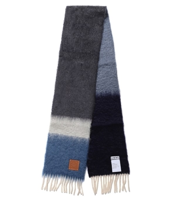 Stripe scarf in mohair and wool