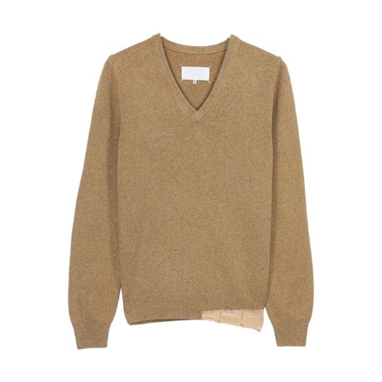 Stitch Cashmere V-Neck Knit - Brown 