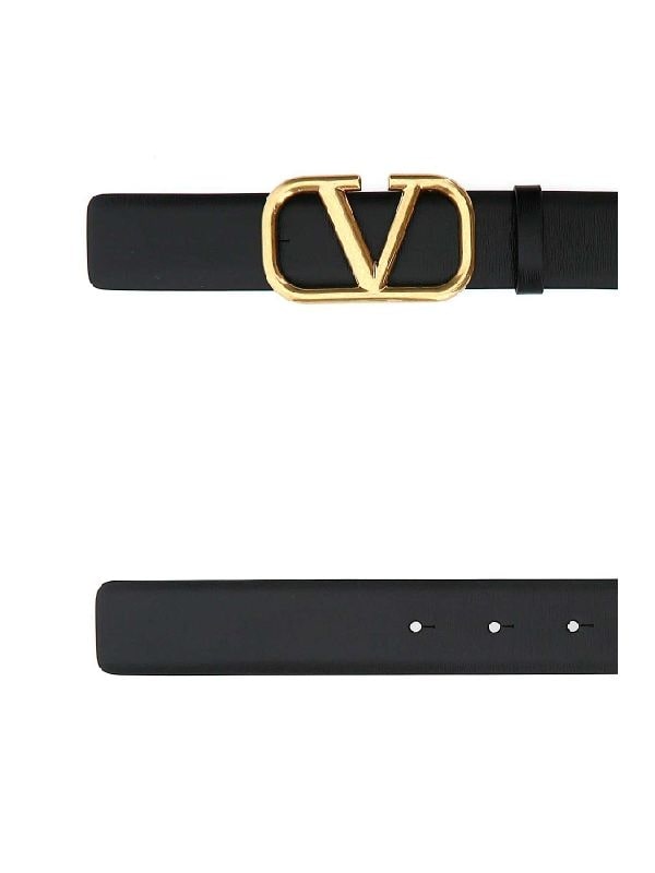 Signature V-logo leather belt