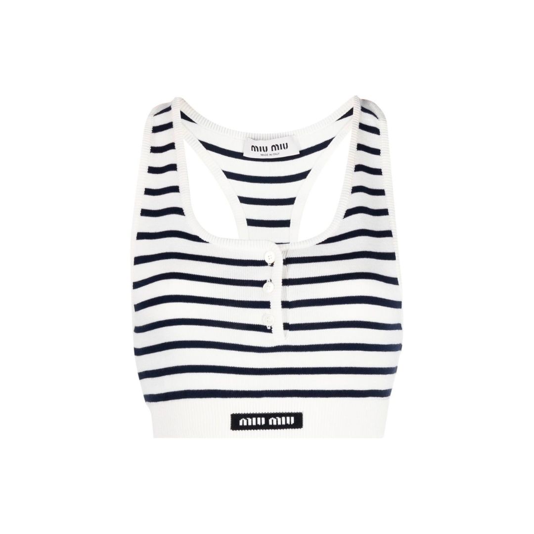 Miu Miu Striped Knit Tank Top