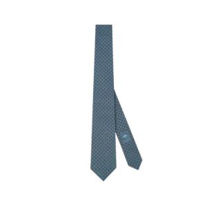 GG silk jacquard tie blue