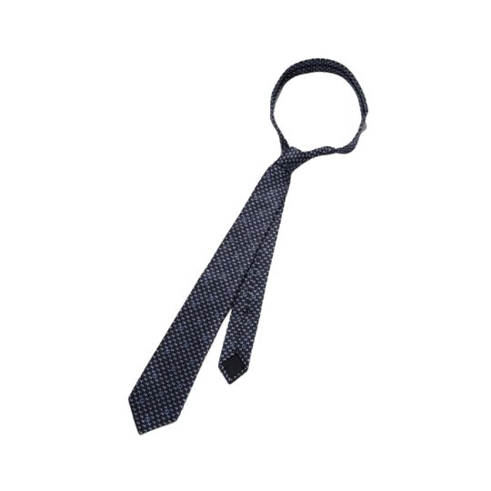 Round interlocking G silk tie navy