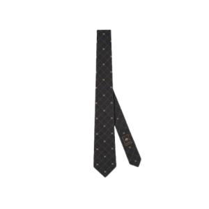 Double G and Check Silk Jacquard Tie